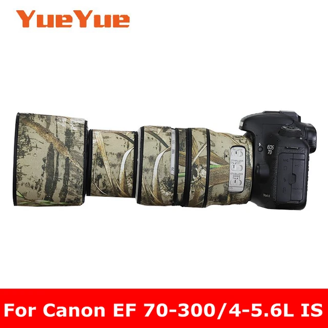 For Canon EF 70-300mm F4-5.6 L IS USM Waterproof Lens Camouflage Coat Rain  Cover Lens Protective Case Nylon Guns Cloth