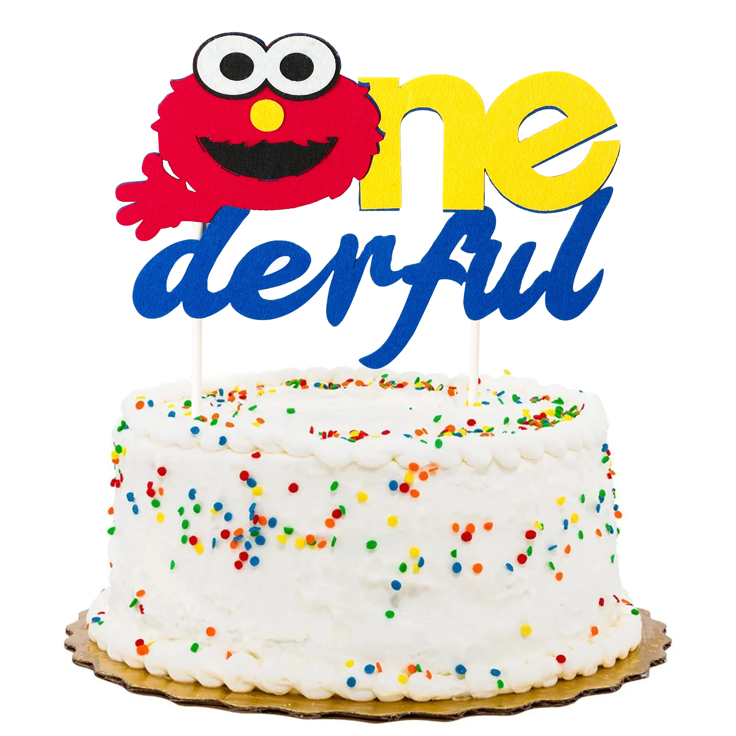 1st/2nd Fluffy Monster Theme Cake Topper Cartoon Colorful Anime Felt  Pattern Party Supplies Decor for Birthday Party Anniversary - AliExpress, image size:3000x3000