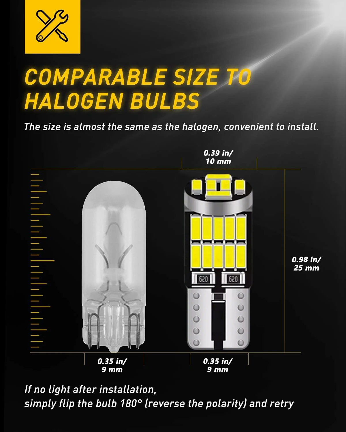 LED Car Bulbs 10-40PCS T10 W5W CANBUS No Error 12V 4014-26SMD 400LM 6500K
