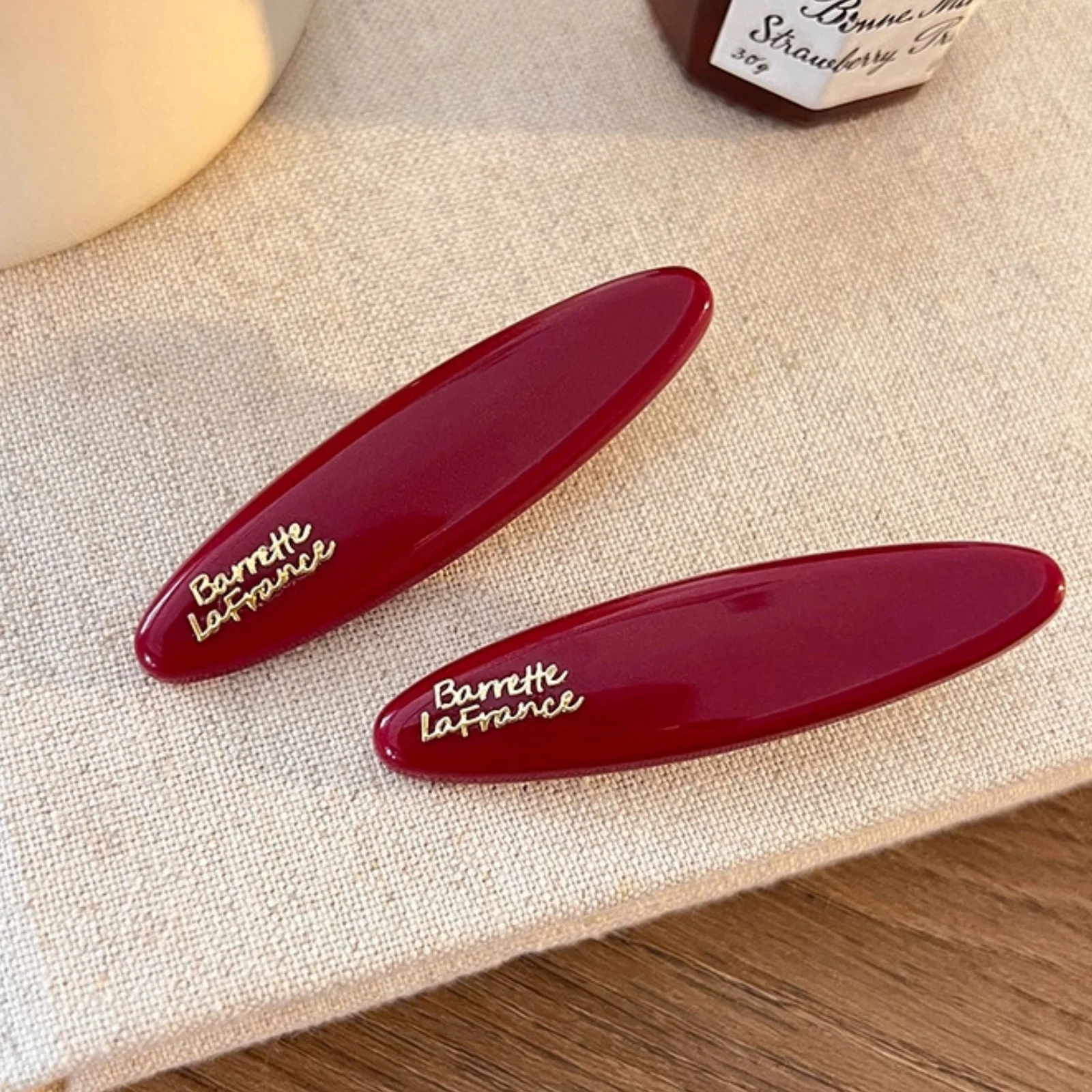 8PCS Burgundy New Year Hair Clip Set,Glossy Letter Hair Barrettes, Festive Red Hair Accessories, Elegant CNY Daily Hair