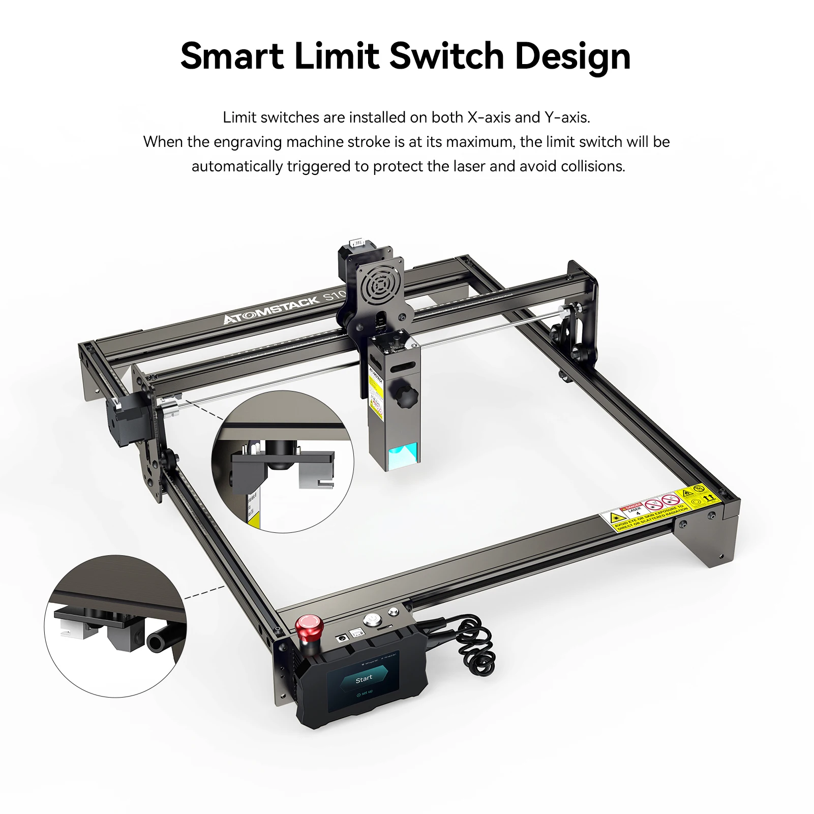 3dprinter ATOMSTACK S10 Pro CNC Desktop DIY Laser Engraving Cutting Machine with 410x400mm Engraving Area Fixed-Focus Ultra-thin Laser carbon fiber 3d printer