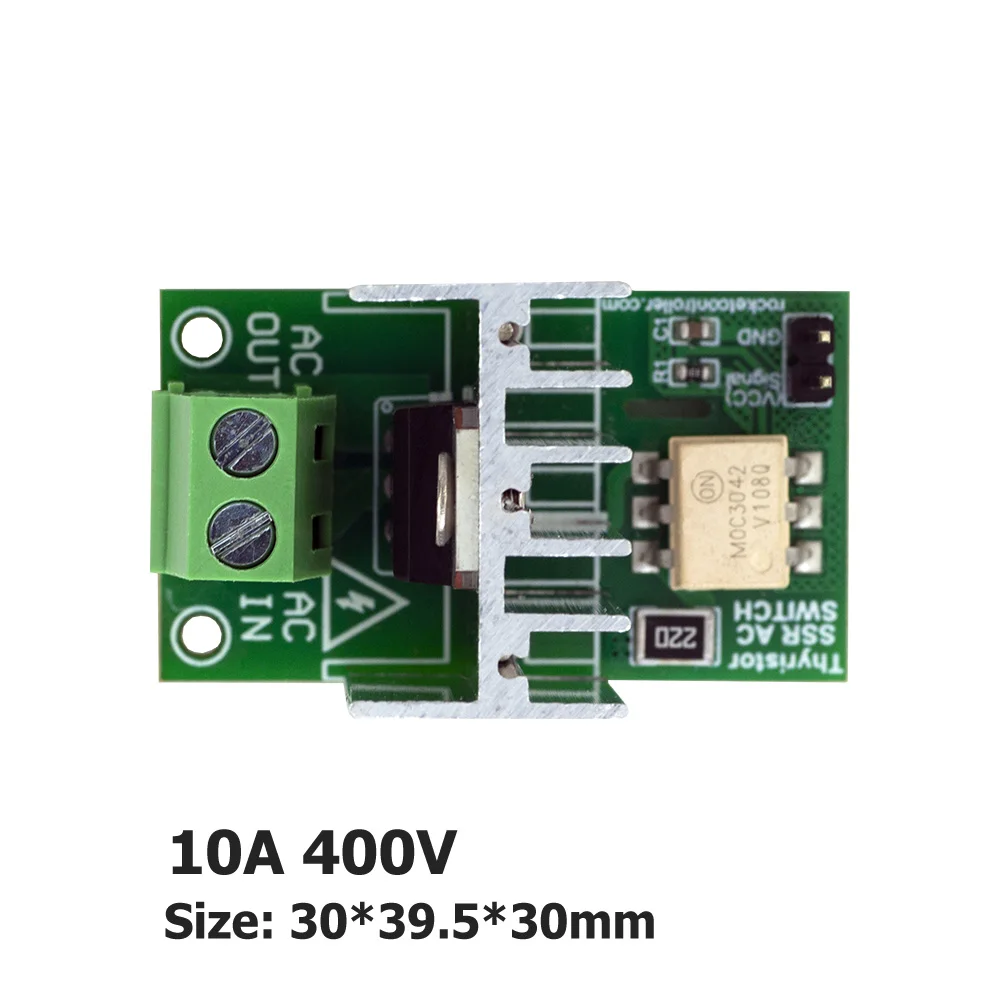 SSR - 마이크로컨트롤러용 솔리드 스테이트 릴레이 AC 스위치, 3.3V12V 로직, AC 220V/5A(피크 10A)