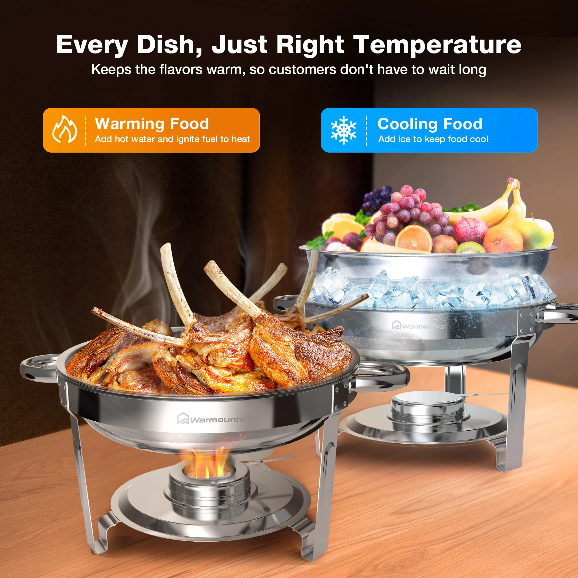 Stainless Steel Chafing Dishes for Buffet and Party Food Warmers