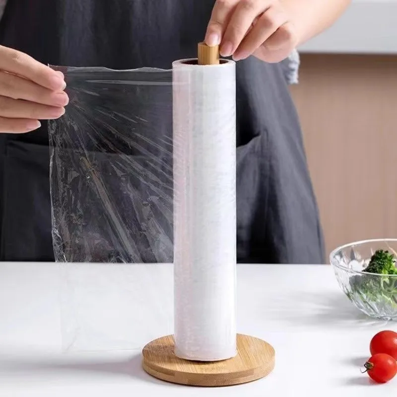 Kitchen Wooden Roll Paper Towel Holder Bathroom Tissue Vertical Stand Disposable Paper Pot Kitchen Toilet Storage Accessories 4