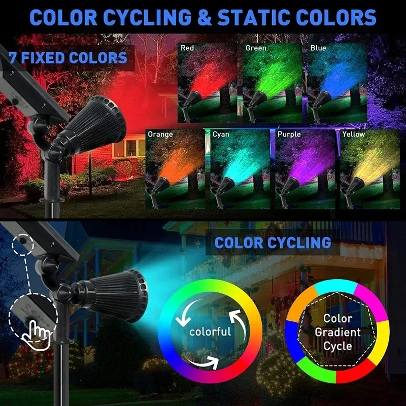 Hight Quality Solar Lawn Lamp Spotlights Outdoor Ip65 Waterproof 7LED Landscape Light Villa Garden Yard Decor Powered Lights