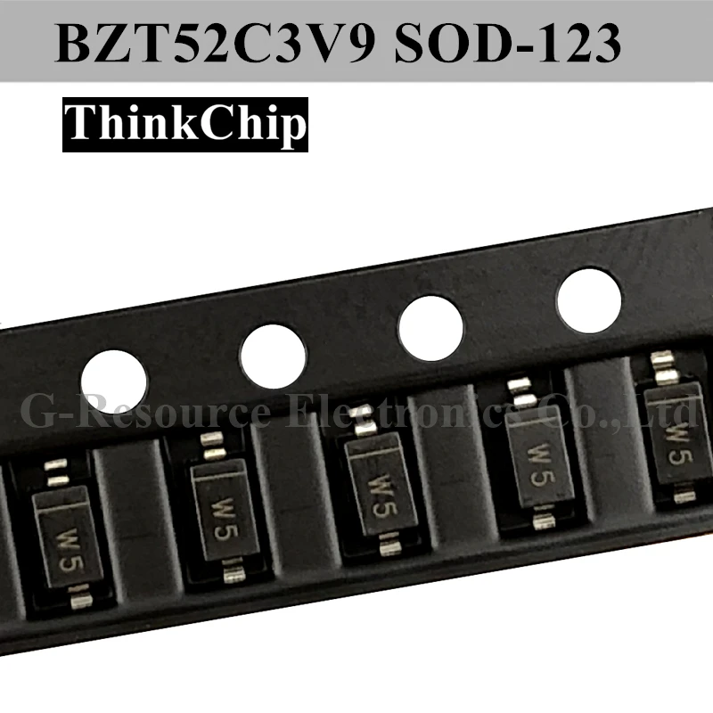 (100 Pz) Muslimsod-123 Smd 1206 Diodo Stabilizzato Tensione 3.9V (Marcatura W5)