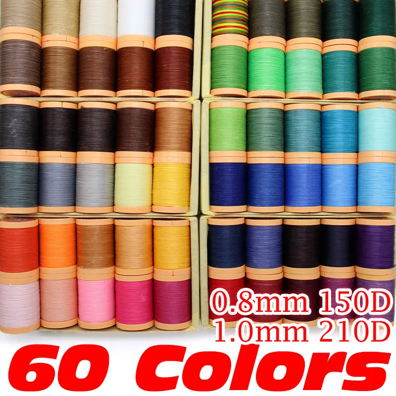 0.8mm Flat Wax Thread for Sewing Leather Craft Hand Stitching DIY Leathercraft Braided Bookbinding Shoe Repairing Waxed Thread