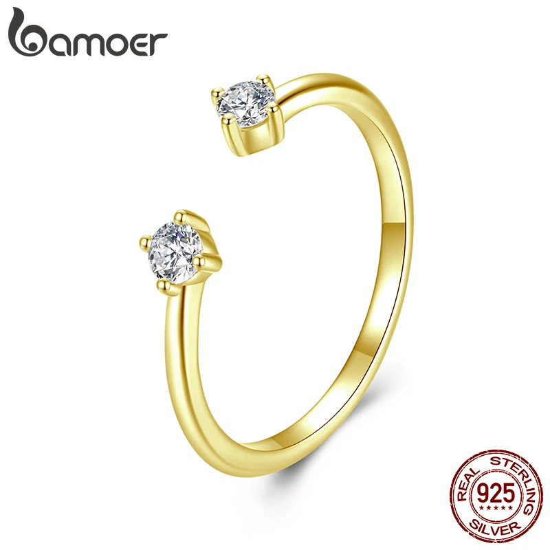 BAMOER Moissanite White Gold Plated Adjustable Ring 925 Sterling Silver Exquisite Open Ring for Women Fine Jewelry Gift 2