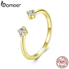 BAMOER Moissanite White Gold Plated Adjustable Ring 925 Sterling Silver Exquisite Open Ring for Women Fine Jewelry Gift 2