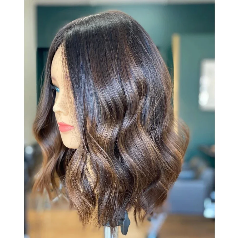 Preplucked Ombre Brown 26Inch Body Wave 5x5 Silk Base Glueless Jewish Human Hair Wig Baby Hair HD Lace European human hair wigs