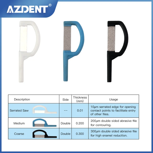 AZDENT Dental Orthodontic Interproximal Enamel Reduction Automatic Strip Serrated Saw Medium Coarse Double Side