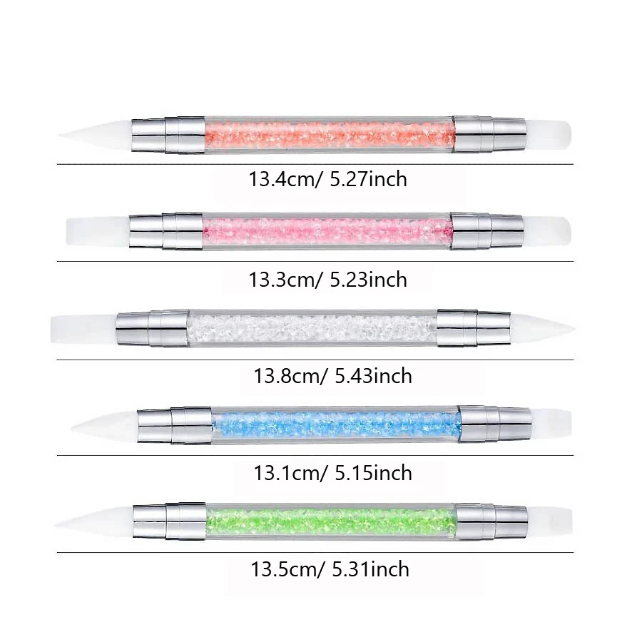 Nail Art Tools 5Pcs Set Nail Art Silicone Brush Dual-head Carving Painting Pen Nail Tips Sculpture Manicure nail art pens nail art brushes nail brushes nail art tools gel nail tools nail cleaning brush silicone applicator sticks