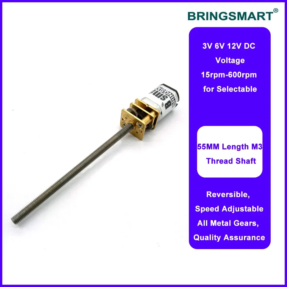 DC 6V Gear Motor With Long M3*55MM Screw Thread Output Shaft For Intelligent Robot Model Airplane Reduction Motor6v60rpm - View #6