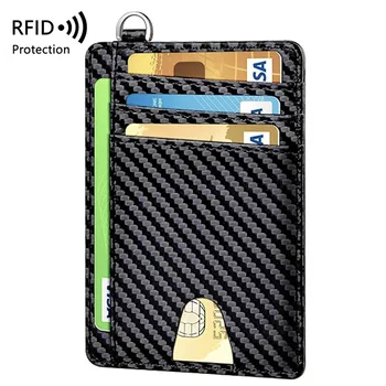 Portafoglio Sottile, Porta Carte di Credito per Donne, Porta Carte Minimalista con Blocco RFID per Tasca Frontale, Piccolo Portafoglio per Donne e Uomini