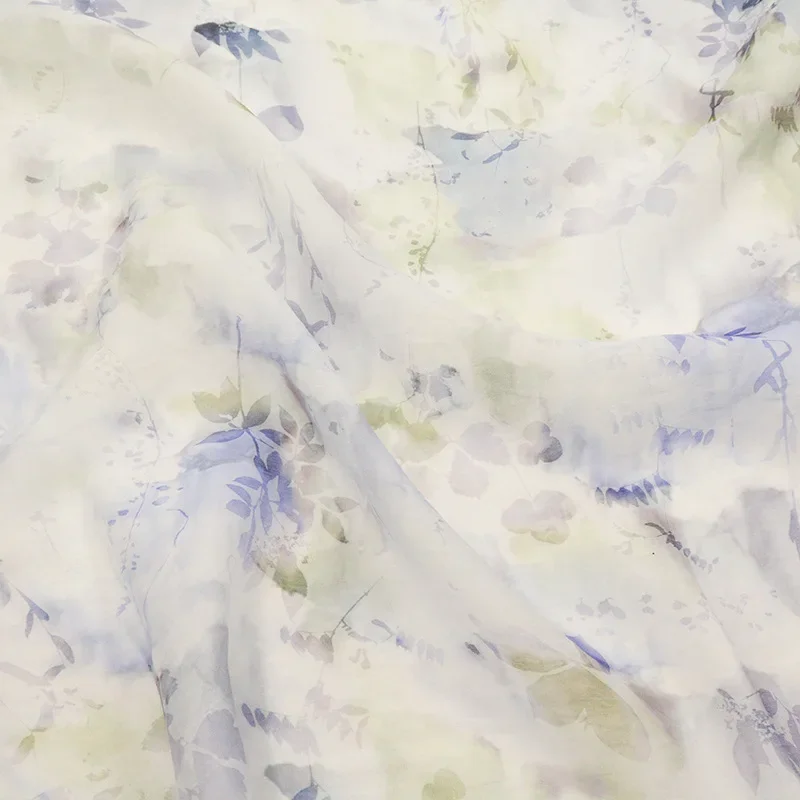 Spring Summer Hanfu Chinese Dress Fabric XR786B-8818 Plain Silk Printing Facewear Children's Clothing Accessories