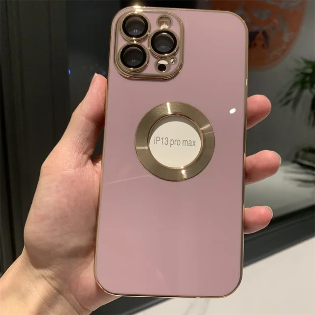 New luxury case for iphone 11 12 13 mini pro MAX back cover bumper etui capa CD pattern plating dropshipping light purple gold