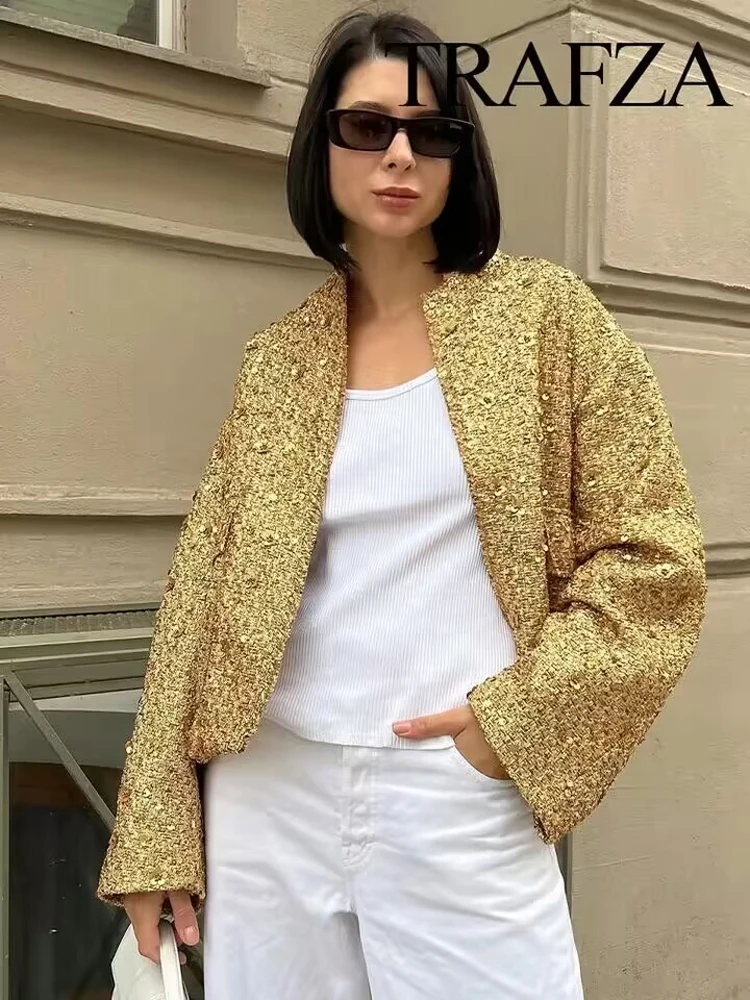 'S SOLEZIA[ソレジア] Nokara Glitter Tweed Jacket Short Jacket made from sparkling Tweed | SLY010