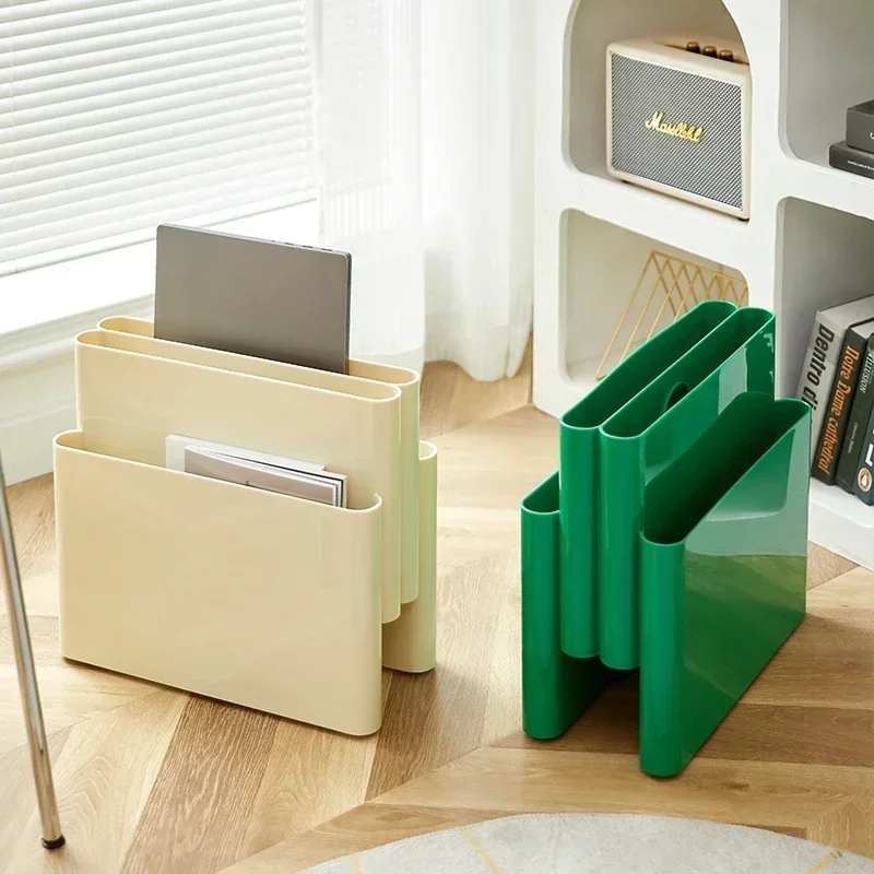 Ins Nordic Living Room Book Shelf Ground Magazine Rack Web Celebrity Desktop Decoration Photo Props Book Organizer