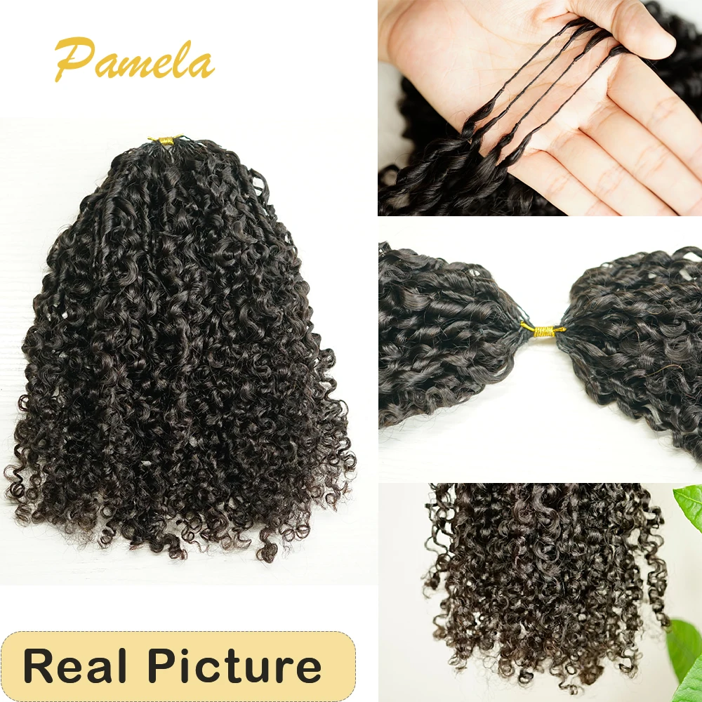 Knotless Pre-Separated Crochet Human Hair Extensions Burmese Curly Feather Hair Extensions Feather Line Hair 100% Human Hair