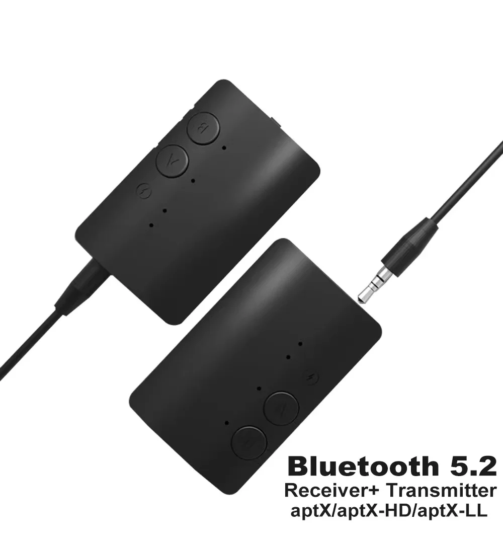 

2 в 1 Bluetooth 5,2 аудио адаптер беспроводной стерео музыкальный приемник передатчик Поддержка aptX/aptX-LL/aptX-HD для автомобильного ТВ-динамика