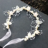 Children's Day Pearl Hairband Girl Performance Sweet Accessories Korean Version Super Immortal New Ribbon Flower Gift