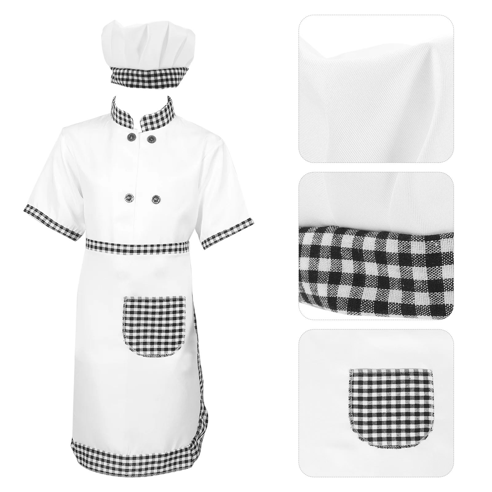 

1 Set Boy Kitchen Baking Apron Hat Boy Chef Role Play Costume Hat Apron