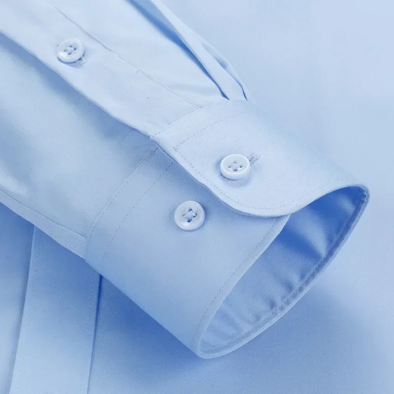 

Quality Luxury Casual Social Formal Men Long Sleeve Business Slim Office Shirt Male Cotton Mens Dress Shirts White