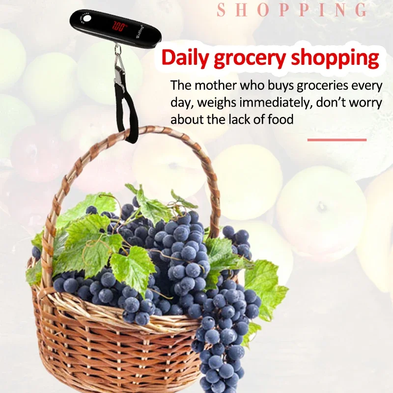 110lb/50kg Portable Electronic Hand Luggage Scale LCD Digital Display Balance Scale Suitcase Travel Weighs Baggage Weight Tool - Image 3