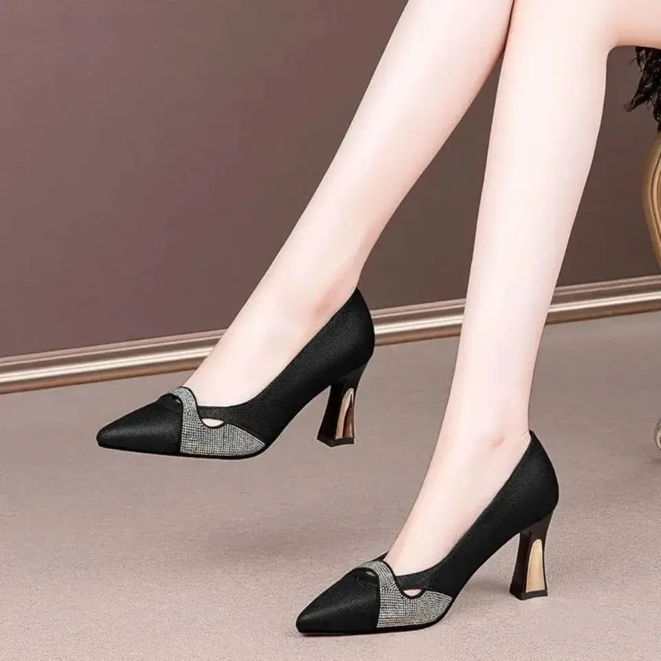 

Light Weight Pointed Toe High Quality Wine Red High Heel Shoes for Women Lady Cute Comfort Spring Pumps Zapatos De Mujer F72e