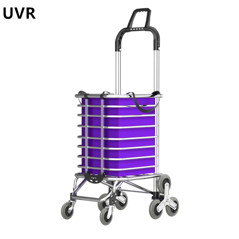 

UVR Trolley Outdoor Small Camping Trolley Home Supermarket Shopping Cart Trailer Portable with Wheels Rolling Grocery Cart
