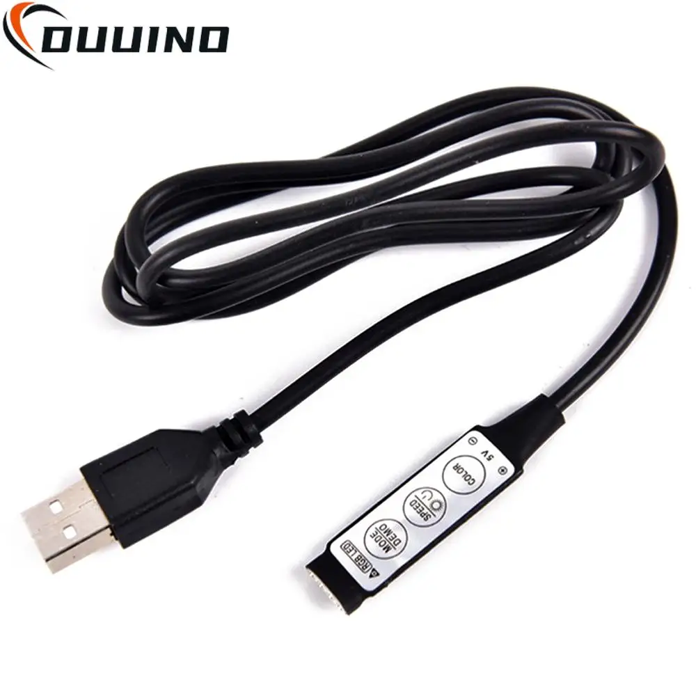 

0.5m 1m RGB Controller 5V USB Connector Cable 4pin Line Dimmer 3 Keys for 5V 5050 2835 RGB LED Strip Ribbon TV Backlight Light