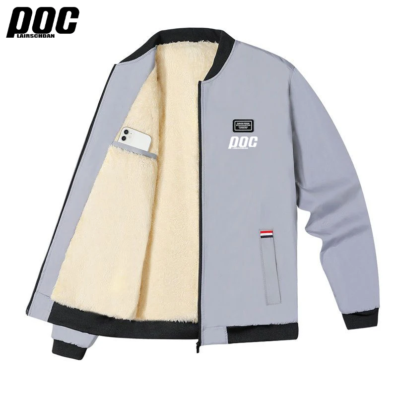 Winter Warm Men's Climbing Double Thickened Pocket Cycling Jacket Outdoor High Collar Windproof Ski Sweatshirt LairschDan Poc