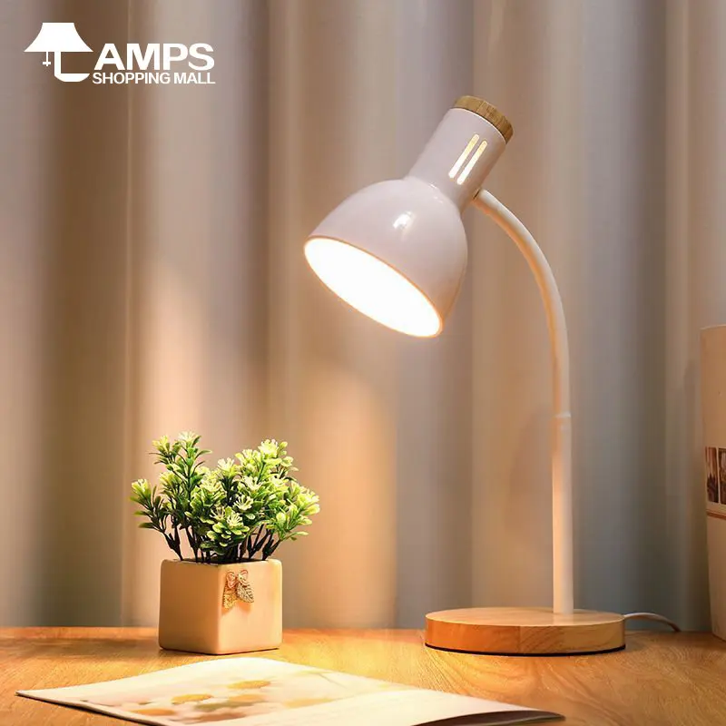 

Nordic Bedroom College Students Study Study Ins Girly Wind Children's Eye Protection Bedside Plug-in Iron Table Lamp