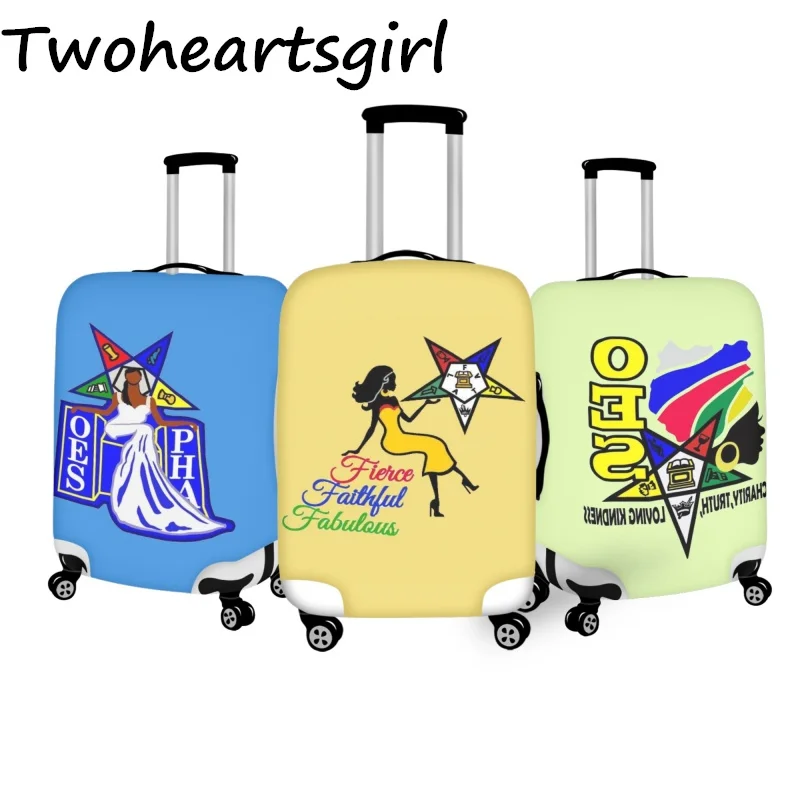 

Twoheartsgirl Order of The Eastern Star Pattern Luggage Cover Dust-proof Trolley Bag Protective Elastic Suitcase Covers Zipper