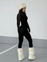 Women's stand-up collar zippered bodysuit autumn and winter - Image 2