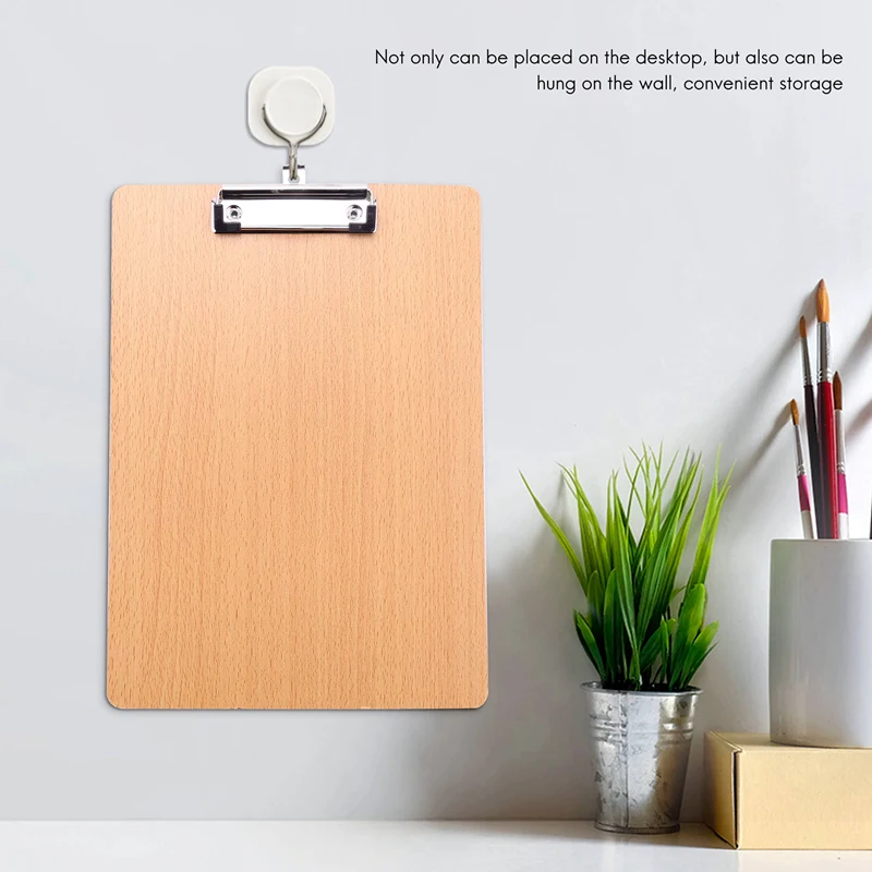 A4 Size Wooden Clipboard Clip Board Office School Stationery With Hanging Hole File Folder Stationary Board Hard Board Writing P