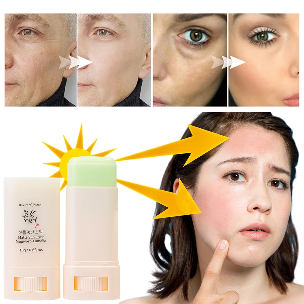 Facial Body Sunscreen Stick Matte Sun Stick Refreshing SPF50+ UV Protective Face Anti Oxidant Oil-control Whitening Sunscreen