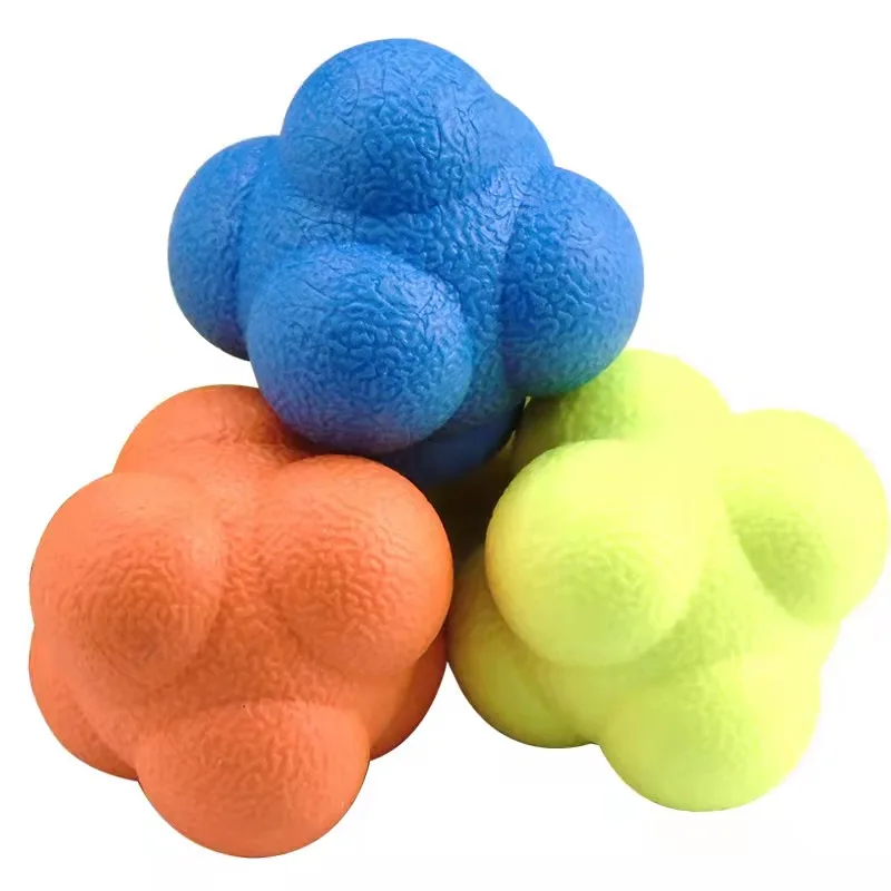 Agility Training Ball Hexagonal Reaction Ball Speed Agility Training Silicone Ball Coordination Reflex Sports Fitness Training for Child Adult