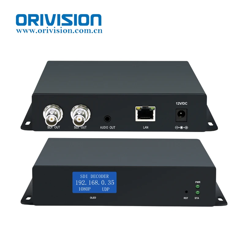 ORIVISION HD 3G SDI 디코더 IP 스트리밍 HD-SDI 오디오 비디오 디코더 H.265 H.264 스트림 디코더