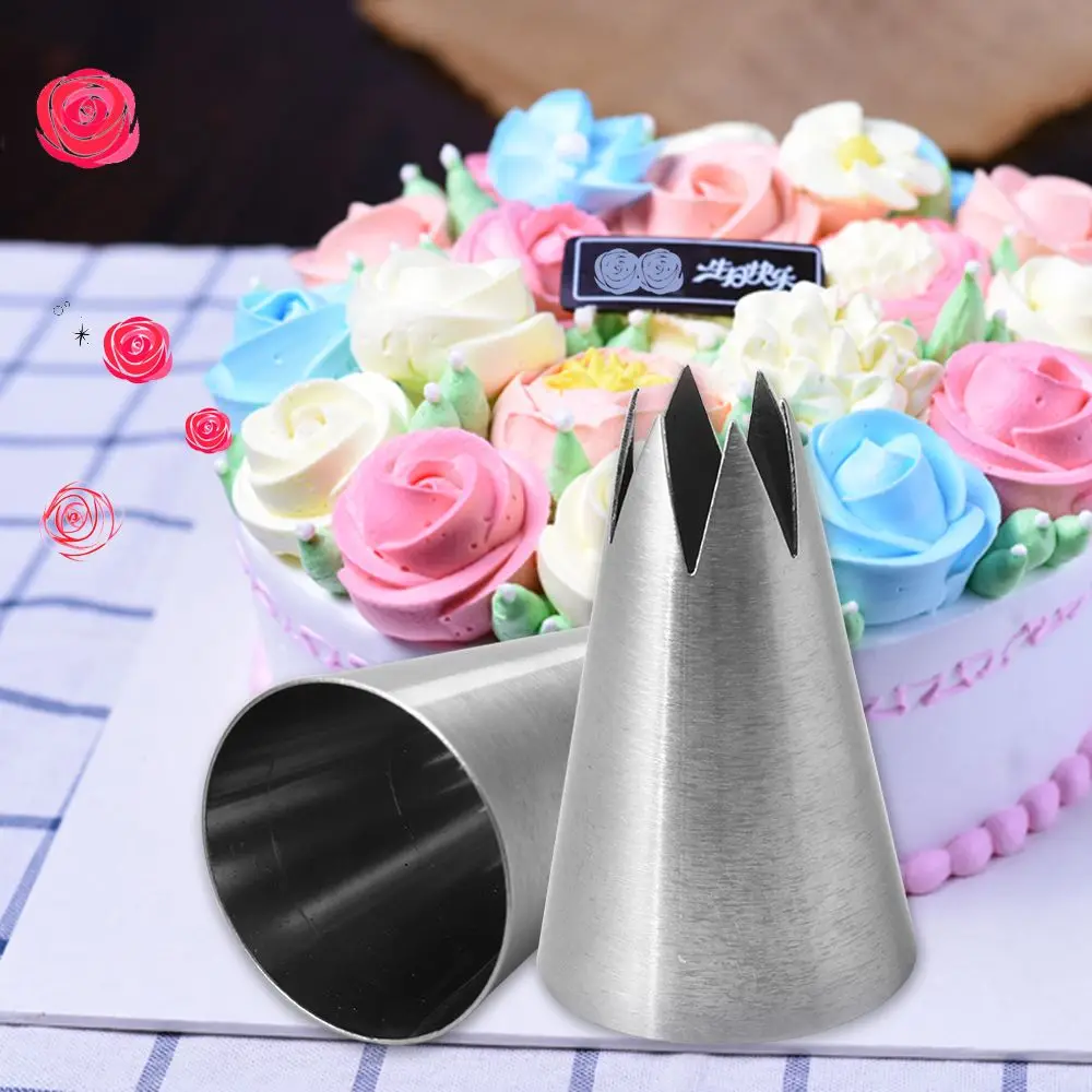 #1M Cream Piping Nozzles Eco-Friendly Stainless Steel Pastry Tip Nozzle Kitchen Bakery Bakeware Cake Decoration Tool Baking Mold