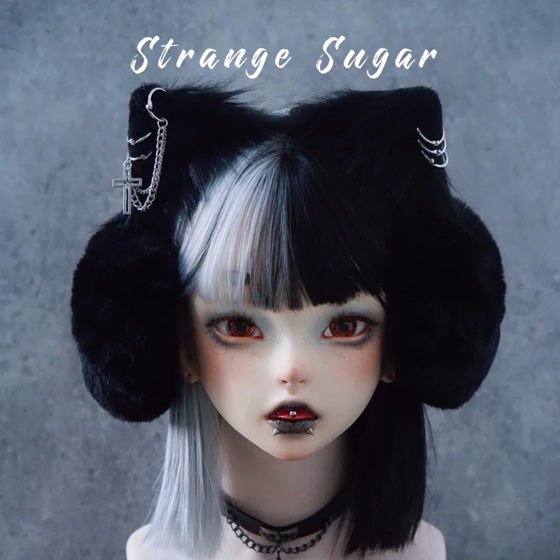 Warm Earmuffs Manual Hair Hoop Black Cat Ear Earmuffs Autumn Winter