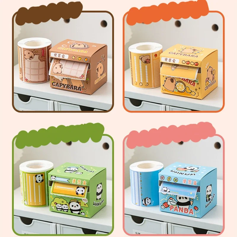 256 Sheets Cartoons Sticky Notes Pads Kids Stationery Paper Stickers Posted It Memo Pull-out Notepad Notebook Message Sticker 6