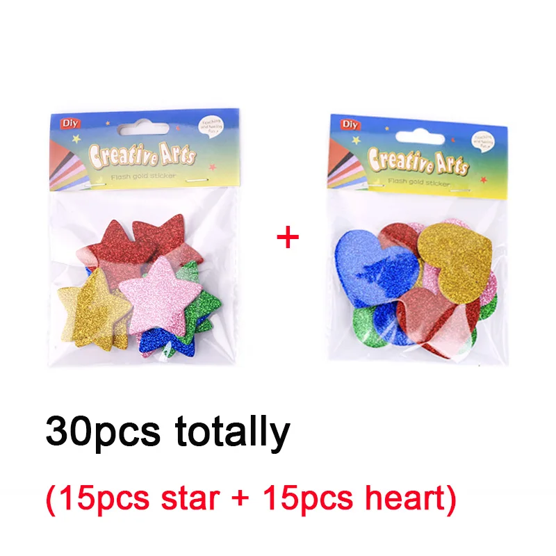  260 Pieces Colorful Glitter Foam Stickers Self Adhesive Stars  Mini Heart Shapes Glitter Stickers, Kid's Arts Craft Supplies Greeting  Cards Home Decoration Stars&Heart Shapes