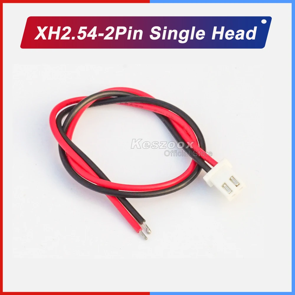 Keszoox JST XH2.54 XHP-2 2.54mm 와이어 케이블 커넥터, 2P 암 커넥터 하우징 및 22 AWG Wre