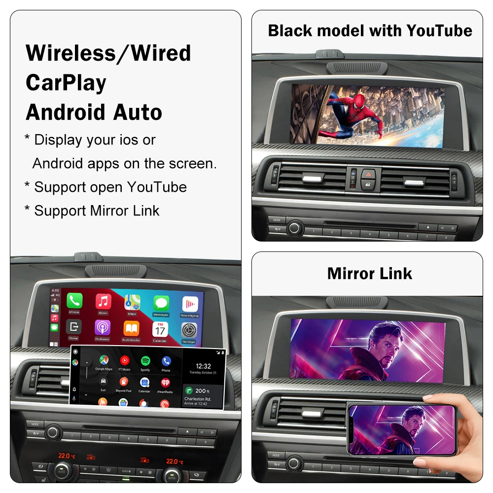 ワイヤレスcarplay bmw nbt、evoシステム1 2 3 4 5 6 7シリーズX1 X3 