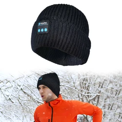 Bluetooth Beanie Hat Wireless Knitted Winter Hat Built-in Microphone and Stereo Speakers Warm Headphone Soft Winter Knit Hat