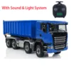 1:14 8x8 RC Hydraulic Dumper Car Metal Roll-on Full Dump Truck High Bucket Sound Light Finished Toy Tipper Vehicle Model TH23920 2