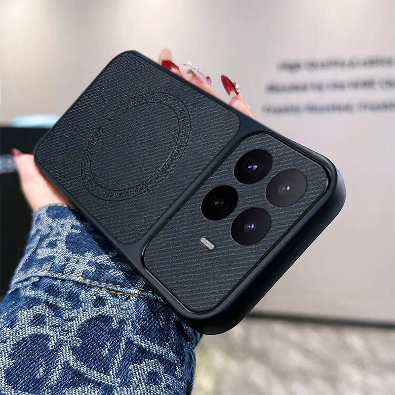 Luxury Leather Texture Magnetic Wireless Charging Shockproof Bumper Case
