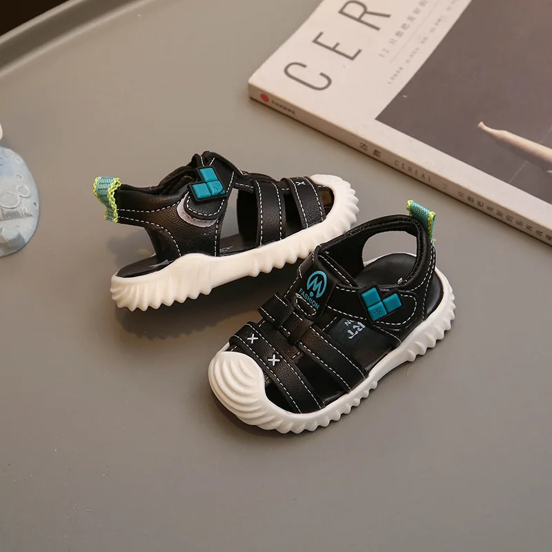 Baby Shoes Boys Sandals Summer Baby Toe Wrap Soft Soled Toddler Shoes 1-2 Year Old Kick Resistant Sandals Beach