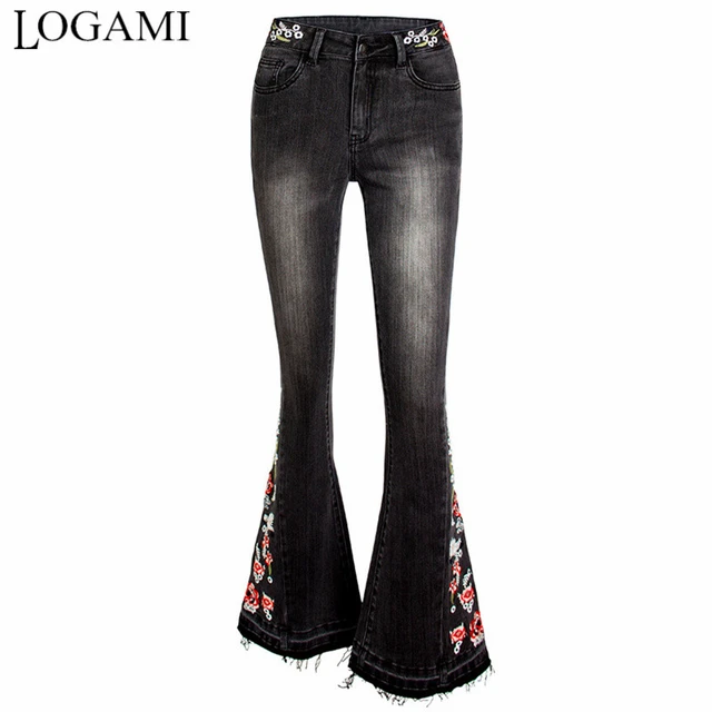 Bootcut Jeans With Embroidery Designs On Back Pocket For Women Embroidery  Jeans Woman Pants Denim Ladies Casual Jeans - AliExpress